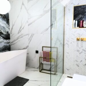 douche salle de bain marbre